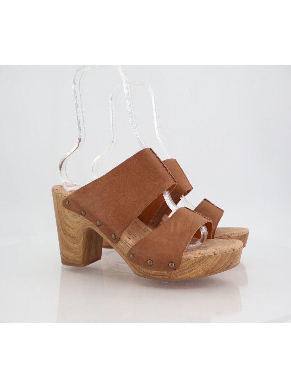 Kork-Ease Womens Darra Sandals Platform Block Heel Brown Slide Slip On Wooden 11